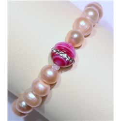Freshwater Pearl & Quartz Bracelet