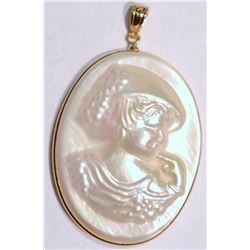 14K Gold Mother of Pearl Pendant