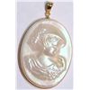 Image 1 : 14K Gold Mother of Pearl Pendant