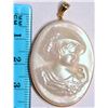 Image 2 : 14K Gold Mother of Pearl Pendant