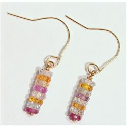 14K Gold Multi-Colour Sapphire (3ct) Earrings