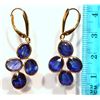 Image 2 : 14K Gold Sapphire (17ct) Earrings