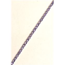 Sterling Silver Tanzanite Tennis Bracelet