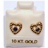 Image 1 : 10K Gold Sapphire Earrings