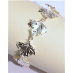 Sterling Silver Maple Leaf Bracelet (app. 15.8g)