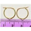 Image 2 : 14K Gold Diamond Hoop Earrings