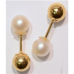 10K Gold Freshwater Pearl 2-in-1 Reversible