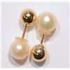 Image 3 : 10K Gold Freshwater Pearl 2-in-1 Reversible