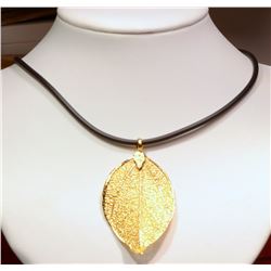 14K Gold Plated Leaf Pendant