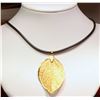 Image 1 : 14K Gold Plated Leaf Pendant