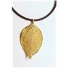 Image 2 : 14K Gold Plated Leaf Pendant