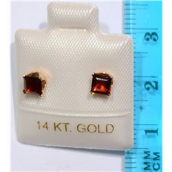 14K Gold Garnet Earrings
