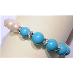 Freshwater Pearl & Reconstituted Turquoise