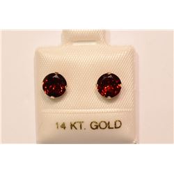 14K Gold Garnet Earrings