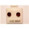 Image 1 : 14K Gold Garnet Earrings