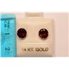 Image 2 : 14K Gold Garnet Earrings