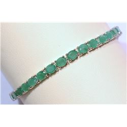Sterling Silver Emerald (8.0ct) Tennis Bracelet