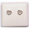 Image 1 : Sterling Silver Diamond Heart Design Earrings