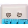 Image 2 : Sterling Silver Diamond Heart Design Earrings
