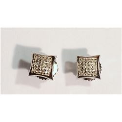 Sterling Silver Diamond Earrings