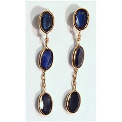 14K Gold Enhaced Sapphire (3.6ct) Earrings