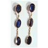 Image 1 : 14K Gold Enhaced Sapphire (3.6ct) Earrings