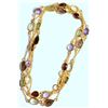 Image 2 : Sterling Silver Gold Plated Gemstone Necklace