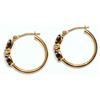 Image 3 : 9K Gold Sapphire (1.4ct) & Diamond Hoop Earrings