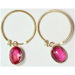 14K Gold Ruby (6.8ct) Earrings