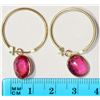 Image 2 : 14K Gold Ruby (6.8ct) Earrings