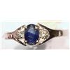 Image 1 : 14K Gold Sapphire (0.5ct) & Diamond Ring