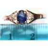 Image 2 : 14K Gold Sapphire (0.5ct) & Diamond Ring