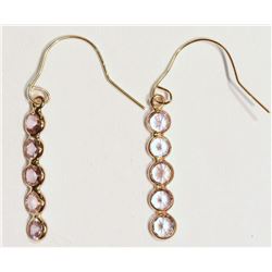 14K Gold Pink Sapphire (1.50ct) Earrings