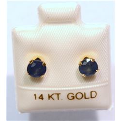 14K Gold Sapphire (1.20ct) Earrings