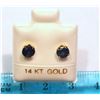Image 3 : 14K Gold Sapphire (1.20ct) Earrings