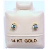 Image 1 : 14K Gold Natural Blue Zircon Earrings
