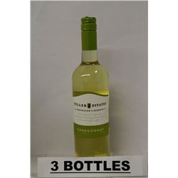 3 BOTTLES OF PELLER ESTATES CHARDONNAY WHITE WINE