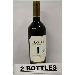 2 BOTTLES OF IRONY CABERNET SAUVIGNON 2011 RED