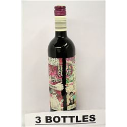 3 BOTTLES OF BEAR FLAG DARK RED WINE BLEND