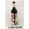 Image 1 : 3 BOTTLES OF BEAR FLAG DARK RED WINE BLEND
