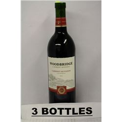 3 BOTTLES OF WOODBRIDGE CABERNET SAUVIGNON 2012