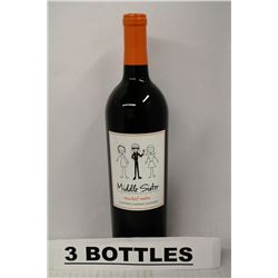 3 BOTTLES OF MIDDLE SISTER CALIFORNIA CABERNET