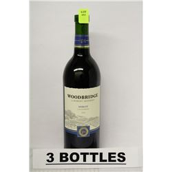 3 BOTTLES OF WOODBRIDGE MERLOT 2012 RED WINE