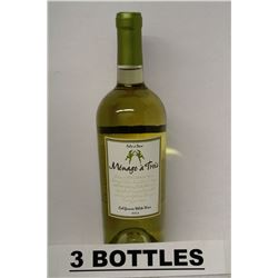 3 BOTTLES OF MENAGE A TROIS CALIFORNIA WHITE WINE