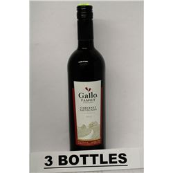 3 BOTTLES OF GALLO FAMILY CABERNET SAUVIGNON 2013