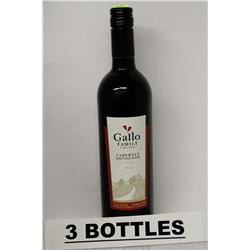 3 BOTTLES OF GALLO FAMILY CABERNET SAUVIGNON 2013
