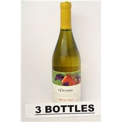 3 BOTTLES OF I4HANDS VINEYARDS WHITE BLEND WINE