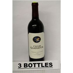 3 BOTTLES OF CYCLES GLADIATOR 2012 CABERNET
