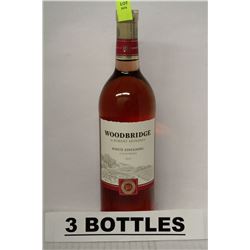 3 BOTTLES OF WOODBRIDGE WHITE ZINFANDEL ROSE WINE