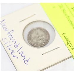 1904 SILVER NEWFOUNDLAND 5 CENT WITH THE "H" RARE
